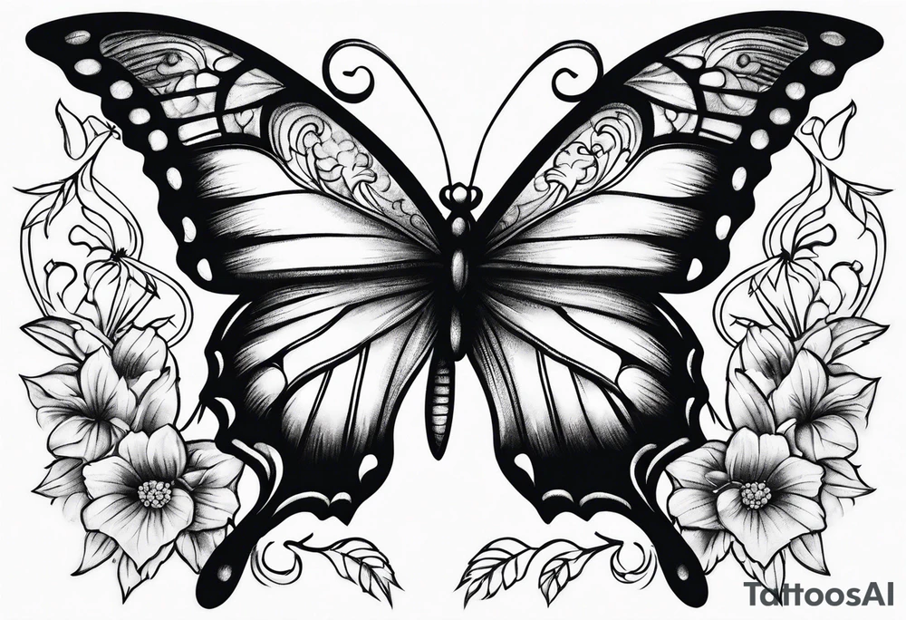 A night butterfly tattoo idea