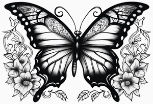 A night butterfly tattoo idea