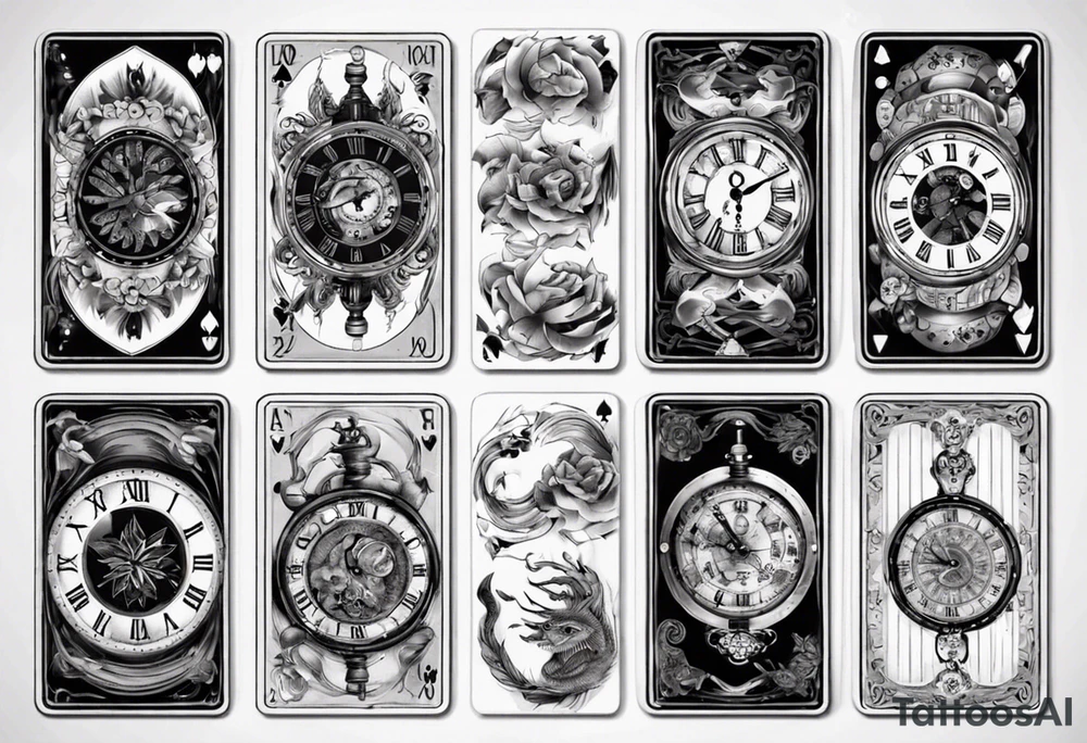 4 cartes poker
Une vieille horloge tattoo idea
