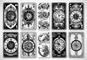 4 cartes poker
Une vieille horloge tattoo idea