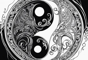 Ying yang with tribal tattoo idea