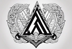 Valhalla shield valknut sword axe tattoo idea