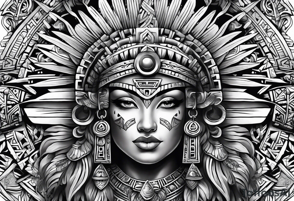 aztec sleeve tattoo idea