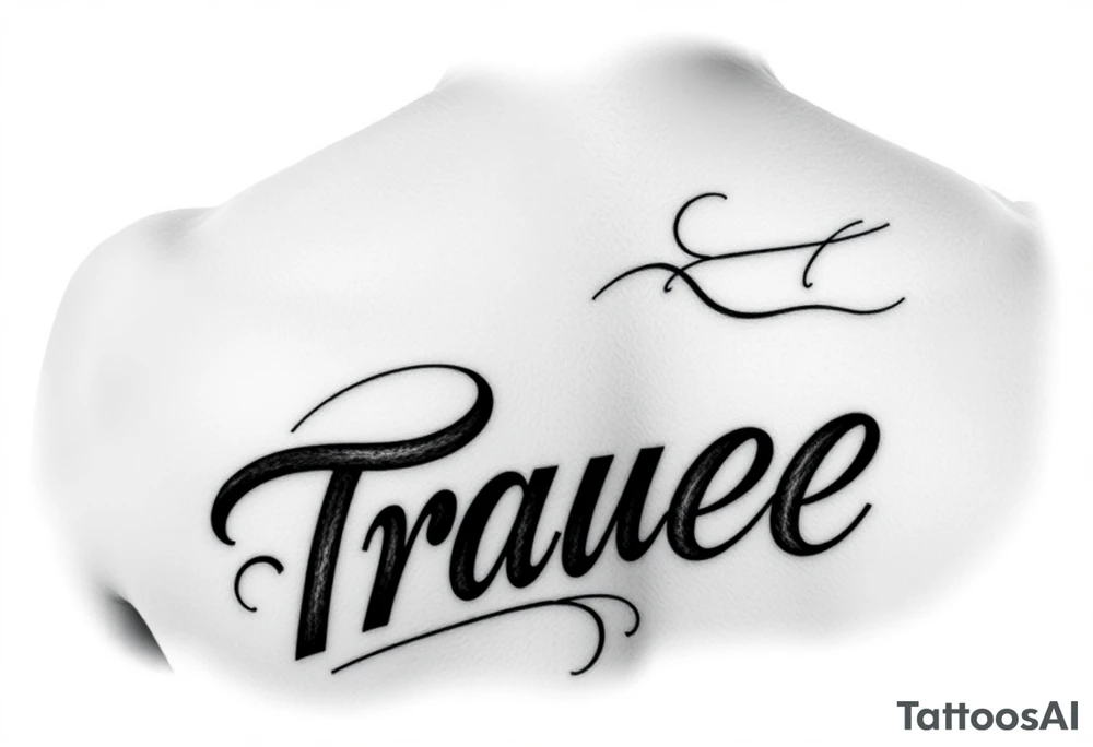 The names colton and tracee combined together in one word but you can read both names if you look qt it upside down tattoo idea