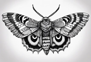 Dead head moth with owl eyes tattoo idea