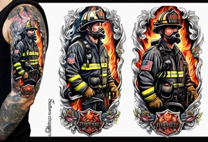 firefighter sleeve tattoo idea