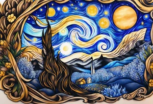 Starry night tattoo idea