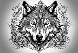 Grey wolf tattoo idea
