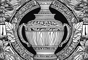 Egyptian pottery with leafy greens tattoo idea