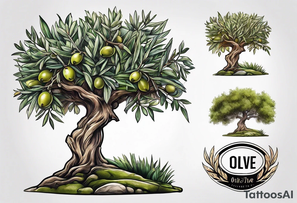 olive tree tattoo idea