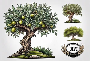 olive tree tattoo idea