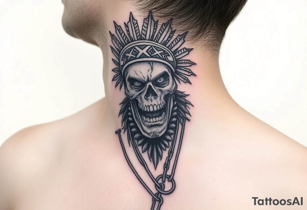 zombie Aztec hench man going to work tattoo idea