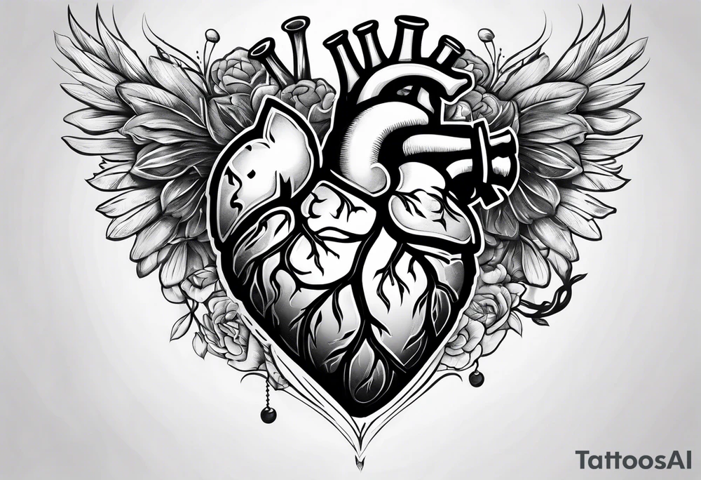 Heart fighting the brain tattoo idea