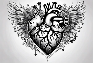 Heart fighting the brain tattoo idea
