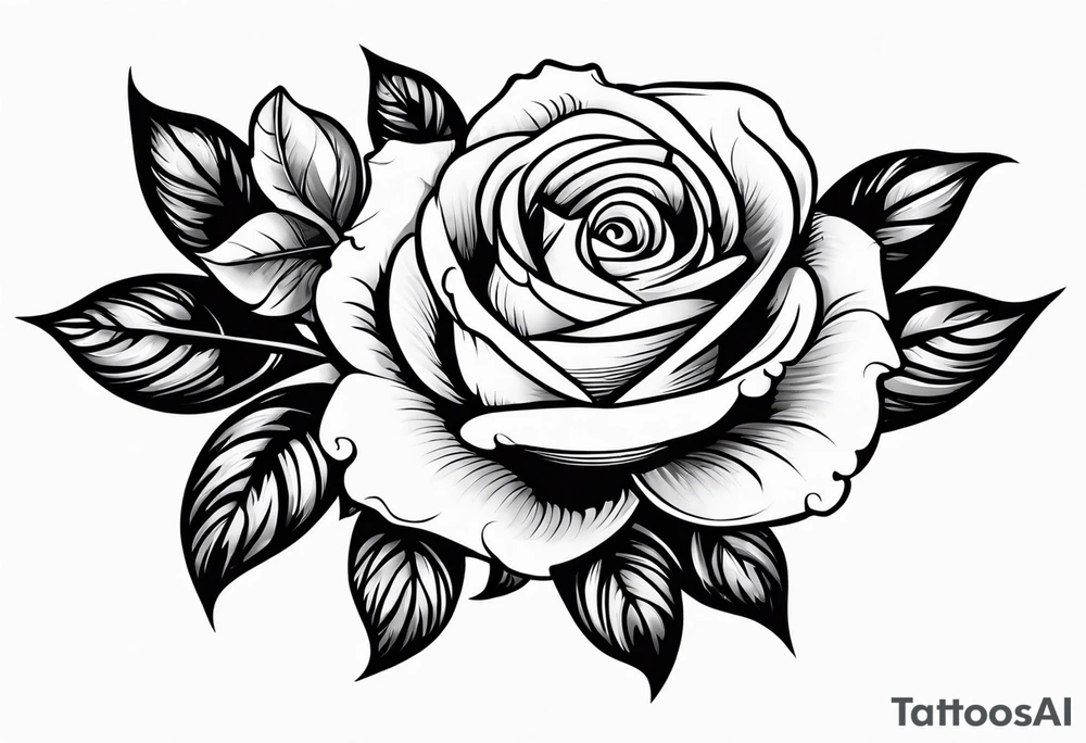 old school roses tattoo idea
