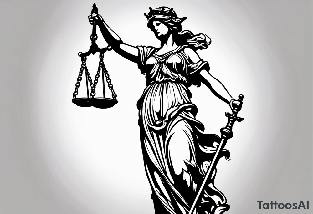 lady justice tattoo idea