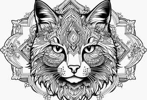 Cat mandala tattoo idea