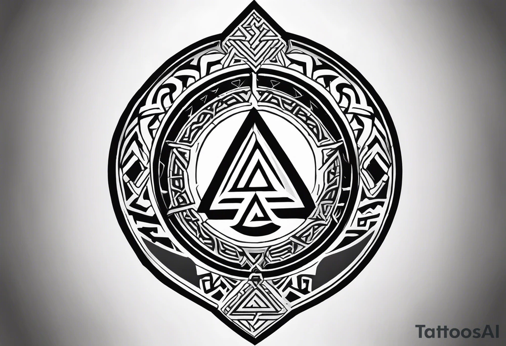Valhalla shield valknut sword axe tattoo idea