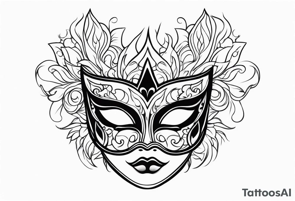 Male masquerade mask with smoke tattoo idea