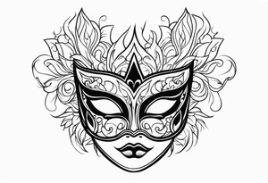 Male masquerade mask with smoke tattoo idea