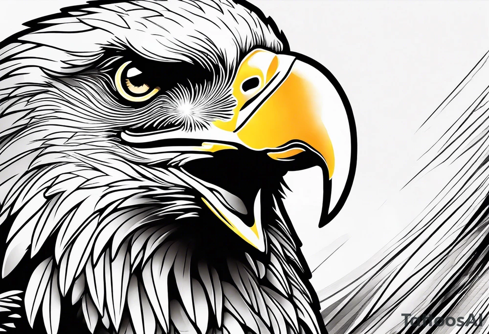 American eagle with abstract lines and contouring tattoo idea