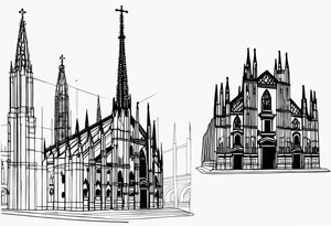 spire of the Milan cathedral tattoo idea
