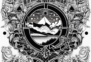 letters “ E S C M” meshed together tattoo idea