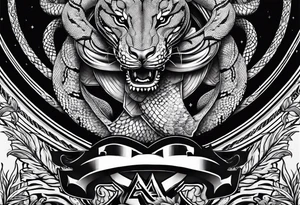 Kobe Logo with black mamba snake wrapped around tattoo idea