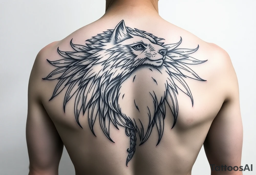 Freya nordycka bogini piękny tatuaż skrzydła klatka piersiowa pomysł tattoo idea