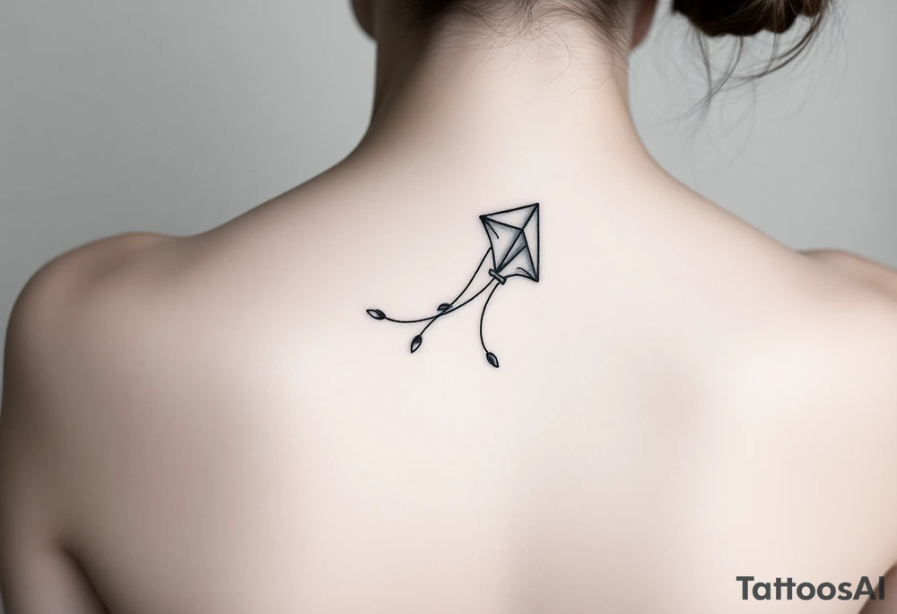 hand letting go kite tattoo idea