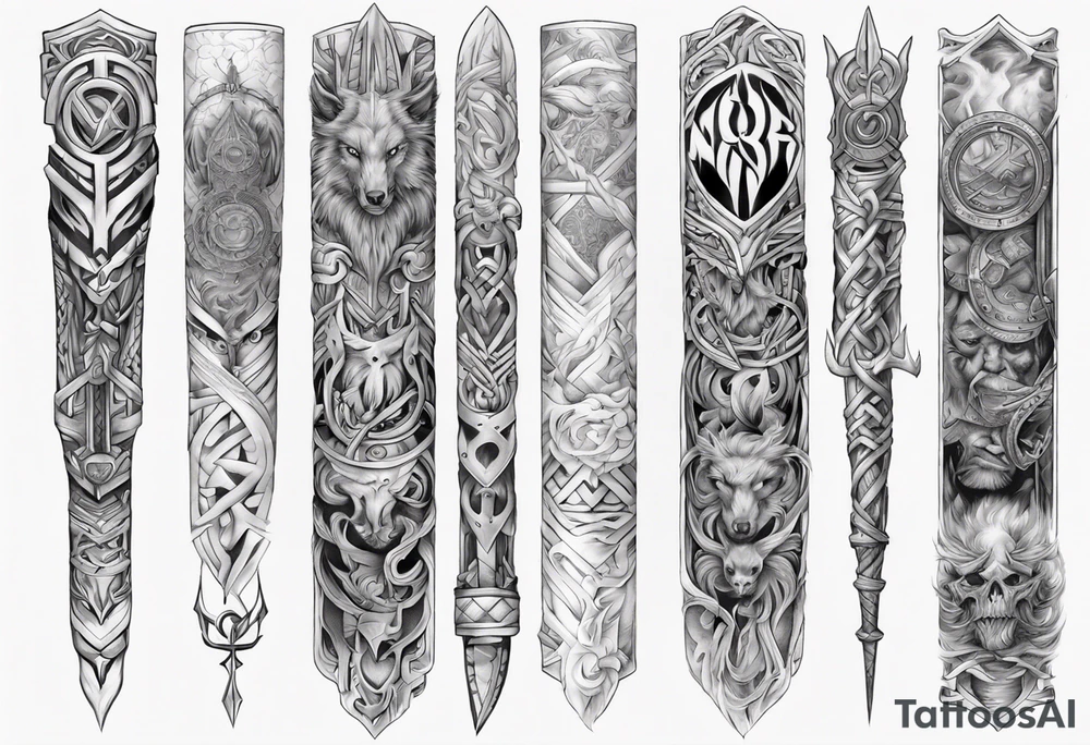 norse
 arm sleeve tattoo idea
