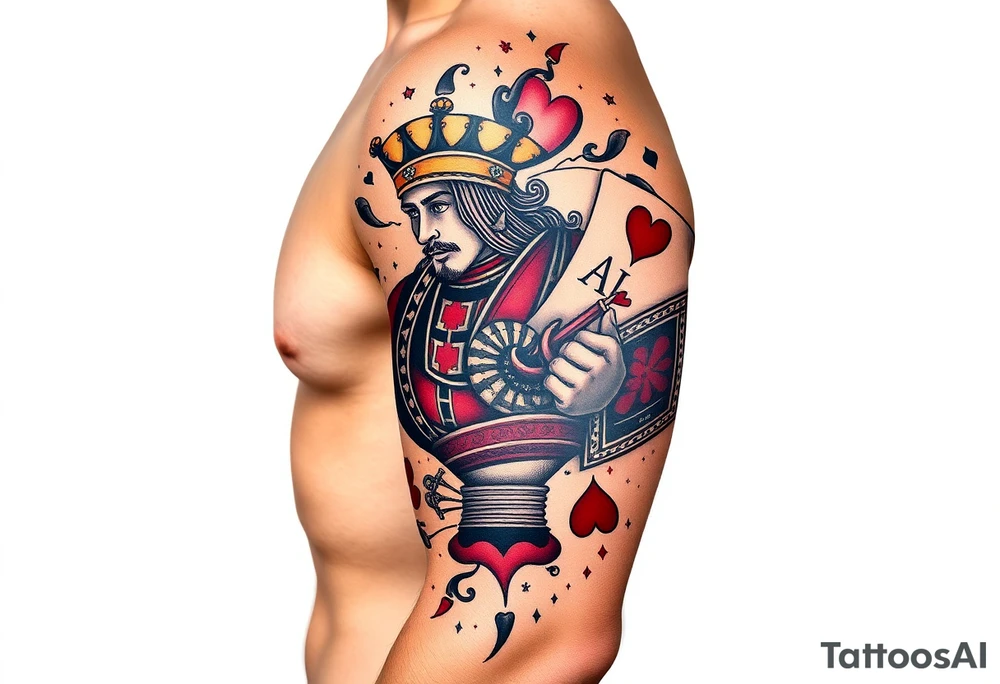 king of hearts + ace of hearts tattoo idea