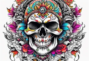 skull mouth open tattoo idea