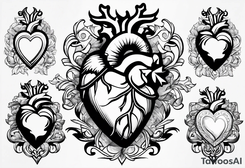 Heart with banner tattoo idea
