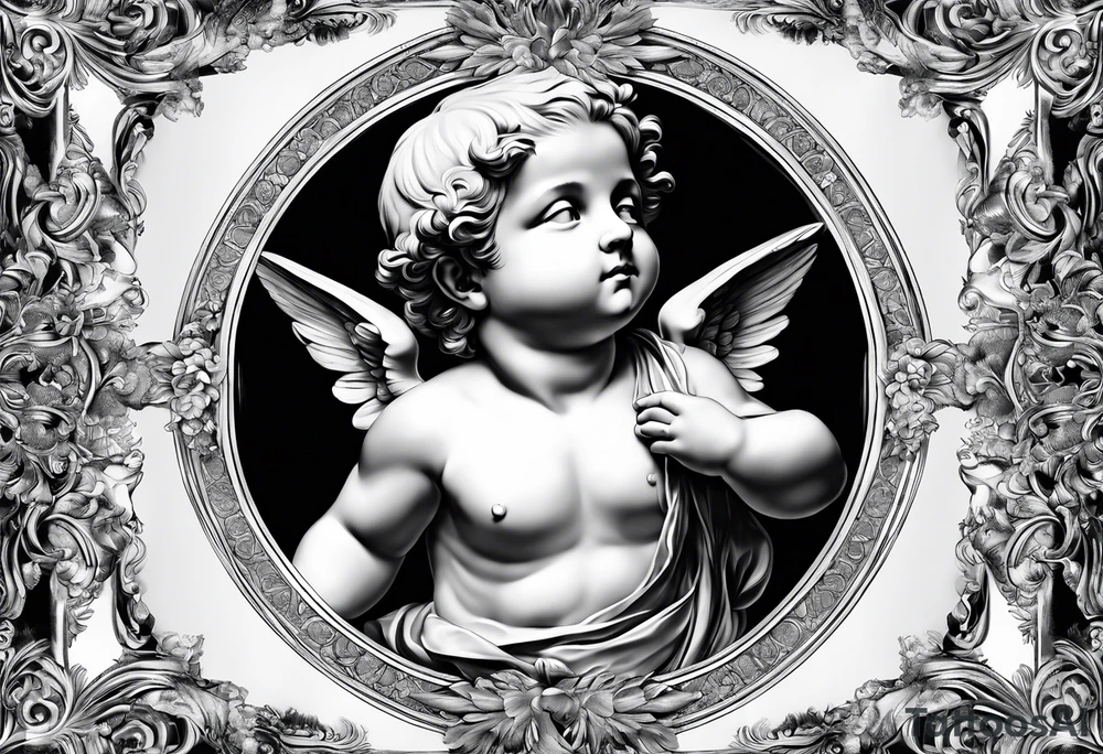 putto, no background tattoo idea