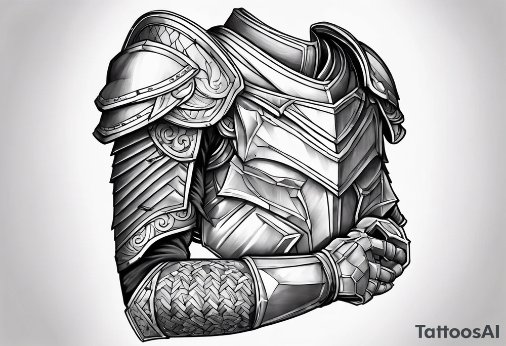 half sleeve, upper right arm and shoulder, armor tattoo idea half sleeve, upper right arm and shoulder, armor tattoo idea