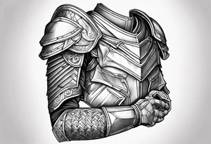 half sleeve, upper right arm and shoulder, armor tattoo idea