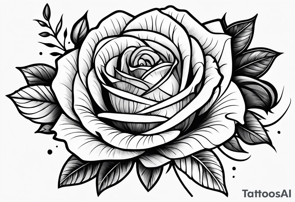 Roses line work for thigh tattoo idea