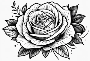 Roses line work for thigh tattoo idea