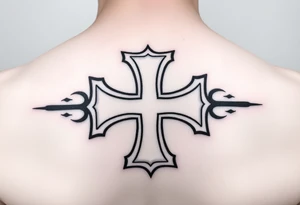 Maltese cross minimalist black-and-gray with subtle shading, giving it a clean and modern aesthetic tattoo idea