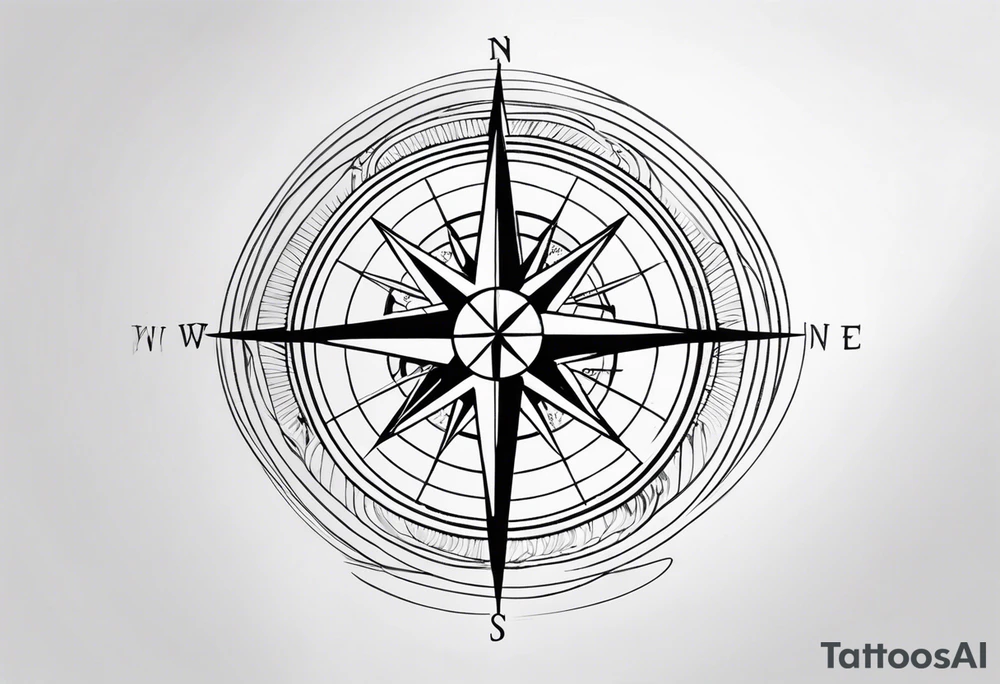half sleeve compass tattoo idea