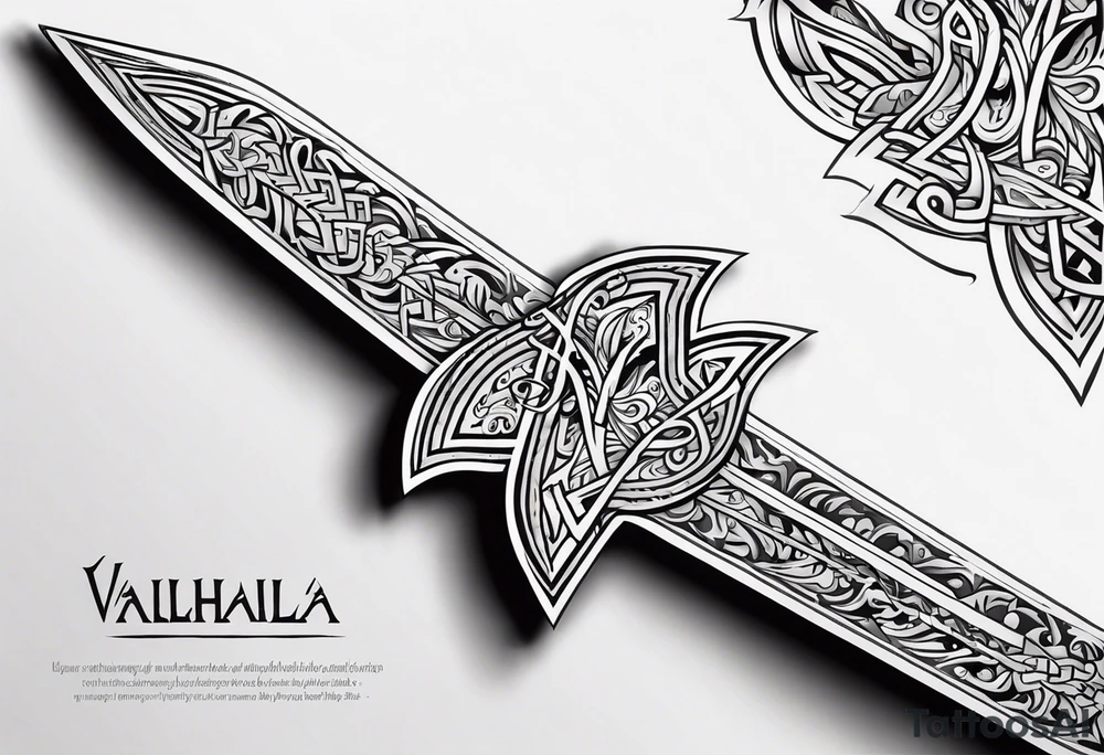 Valhalla sword tattoo idea