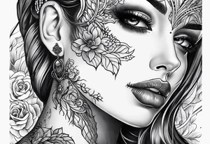female skull tattoo idea