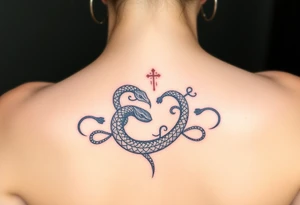 Snake shedding ying yang tattoo idea
