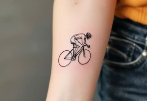 dynamic race cyclist abstract tattoo idea