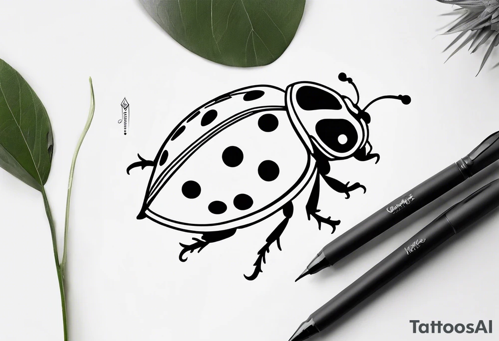 ladybird line drawing tattoo idea