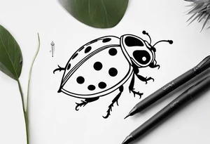 ladybird line drawing tattoo idea