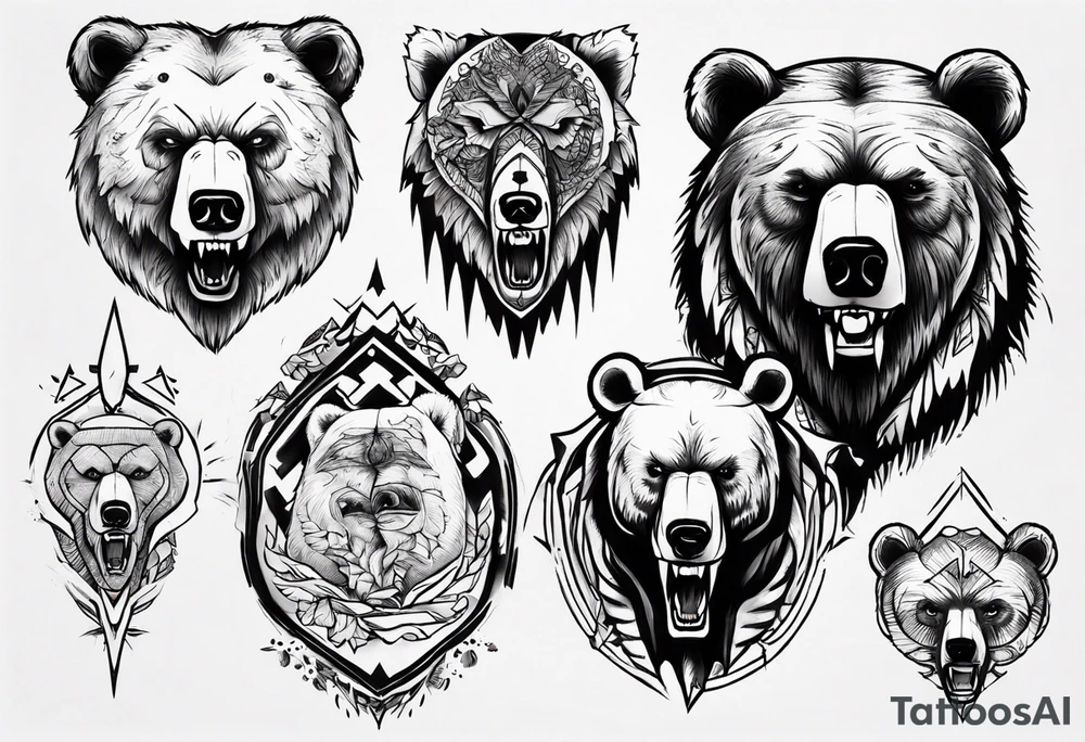 Fierce bear tattoo idea