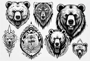 Fierce bear tattoo idea