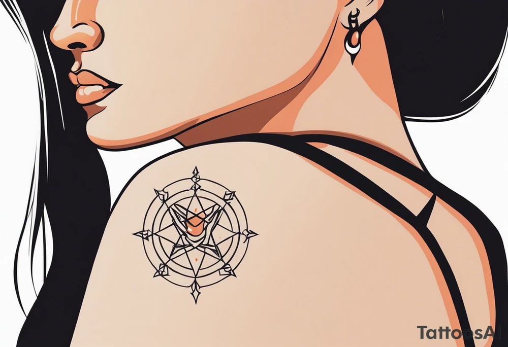 Word karma on devil tattoo idea